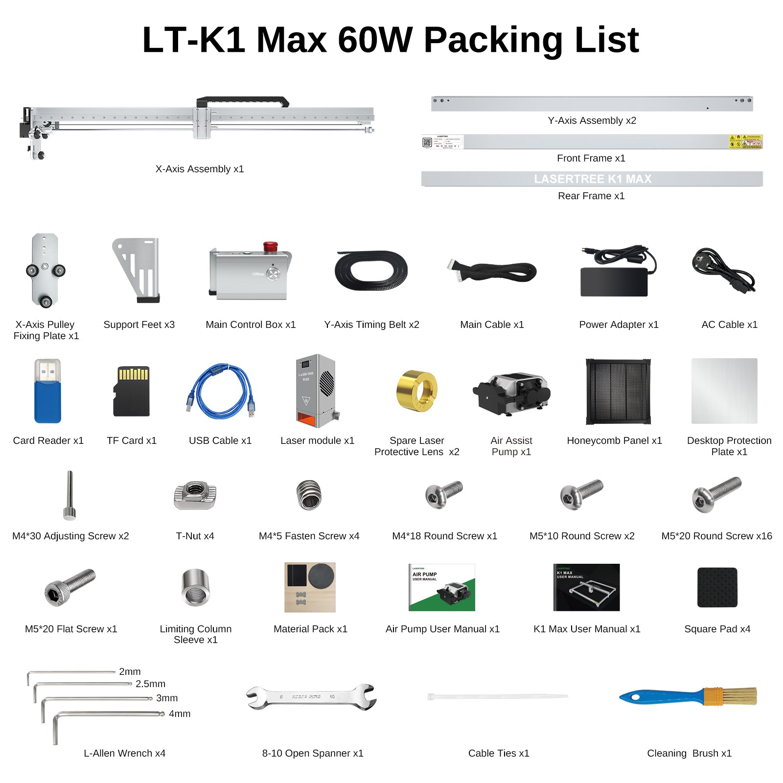 Lasertree K1 Max 60W Laser Engraver 800*600MM Engraving Size