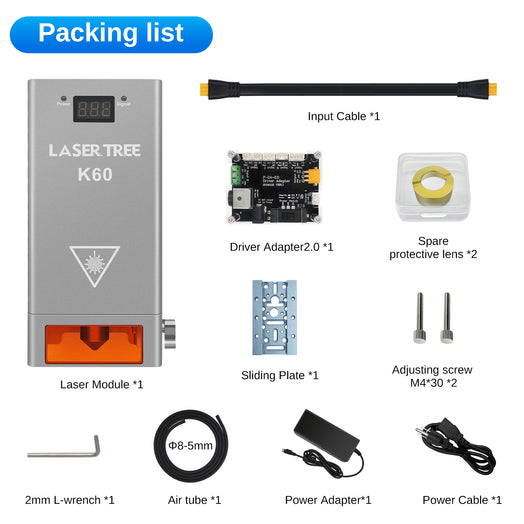 Lasertree K60 60W/40W/20W Power Switchable Laser Module