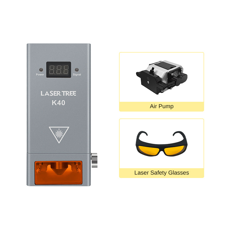 K40 Bundle [K40 40W Laser Module + Air Pump + Laser Safety Glasses]