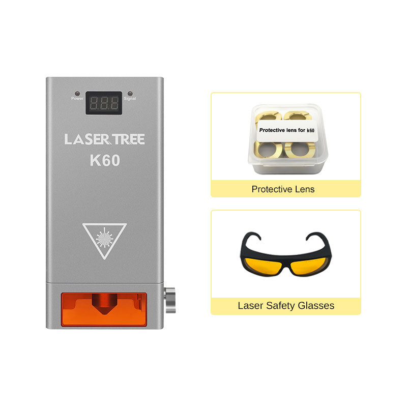 K60 Bundle [K60 60W Laser Module + Protective Lens+ Laser Safety Glasses]