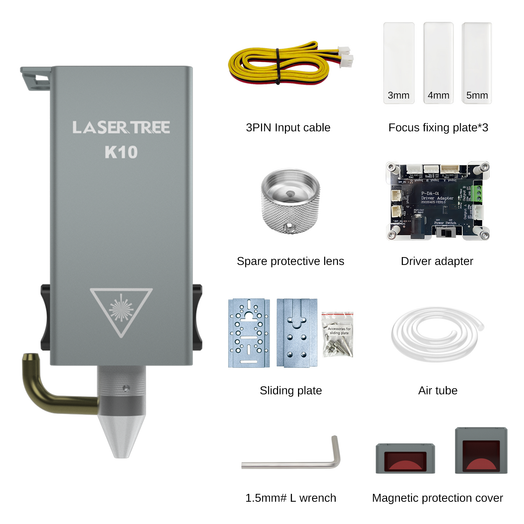 K10 Zoom Laser Module for Engraving and Cutting -2 Laser Beam Mode - 12W Output