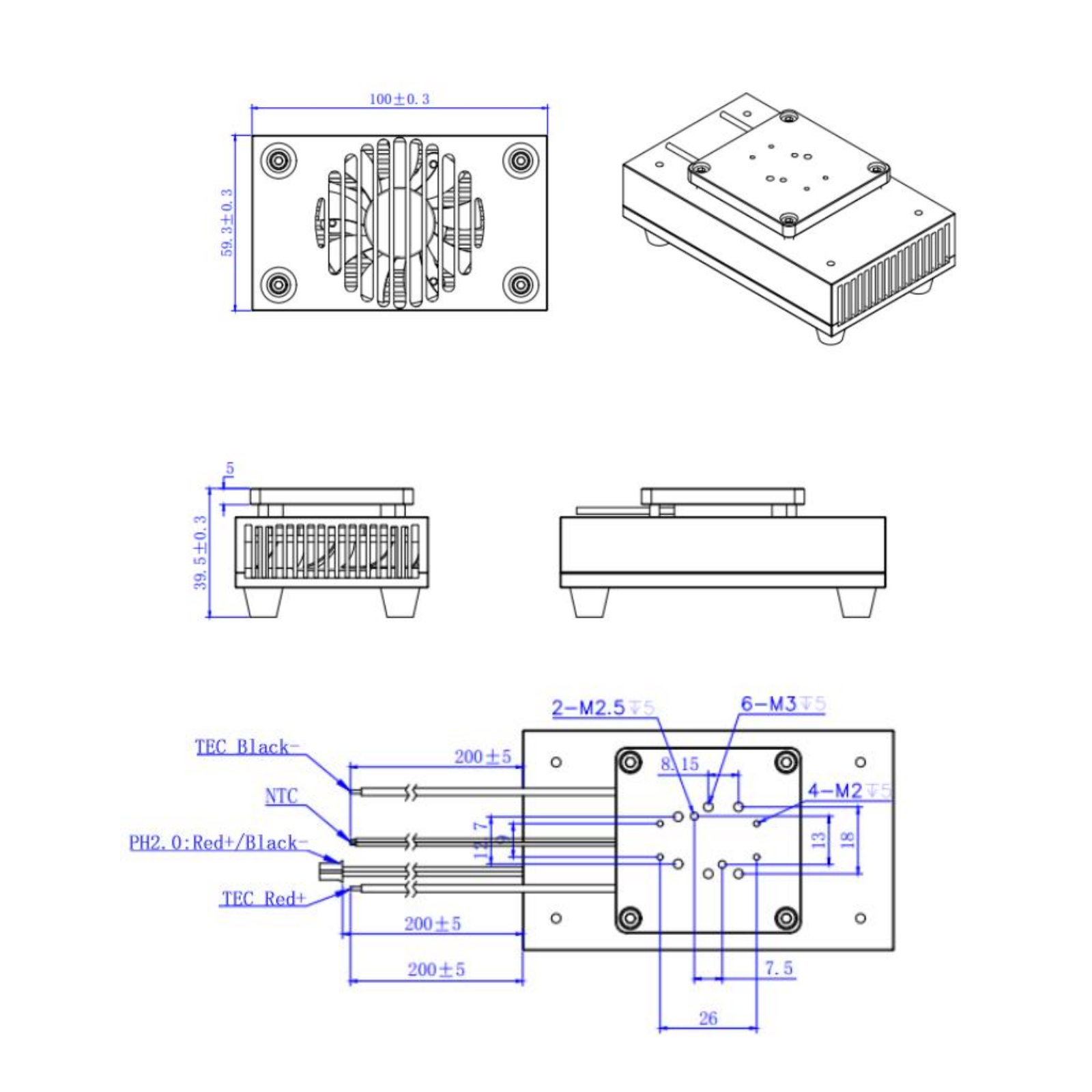 Fiber Coupled Laser Diode Heat Sink With TEC