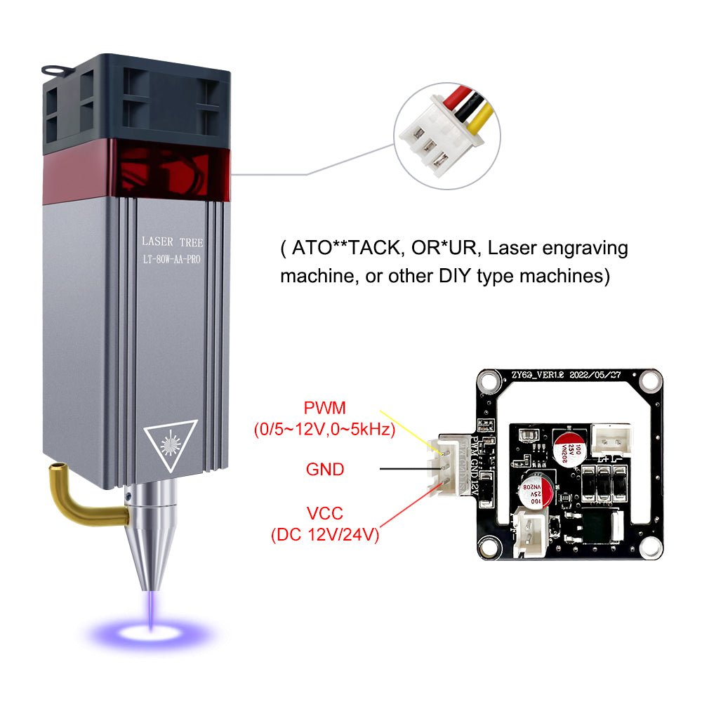 Laser Tree 10W Optical Output Power Laser Cutter Module, 12V / Single Module / CN Warehous